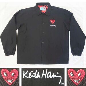 Shoe Palace x Keith Haring Pyramid Coach Mens Lifestyle Black Red Jacket 2XL